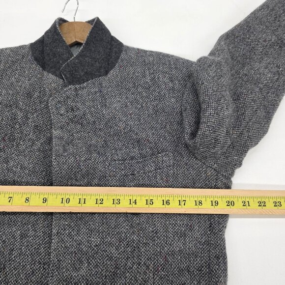 Vintage Barrington Wool Jacket Mens 38R Gray Herringbone Tweed Blazer Structured - Picture 12 of 15